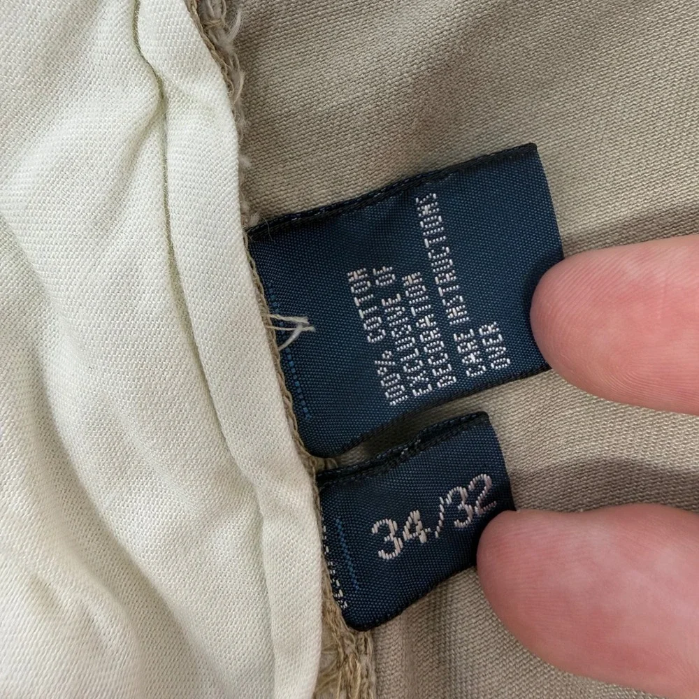 Polo Ralph Lauren Preston Pant‎ Mens 34x31 Khaki Tan Cotton Twill Chino Straight